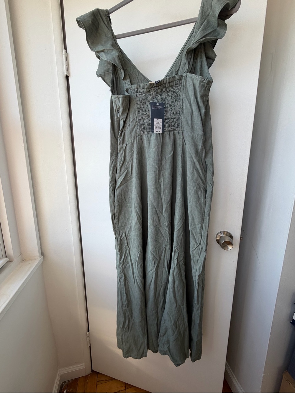 Target Olive Ruffle V-Neck Maxi Dress - Picture 5 of 6